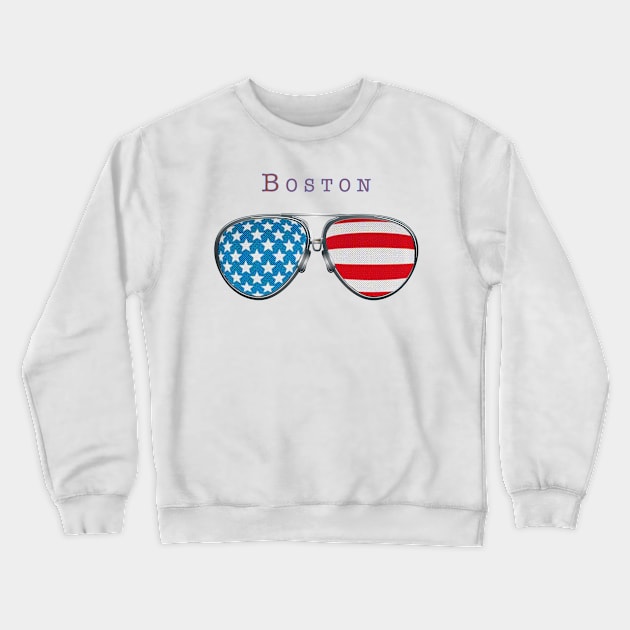 USA GLASSES BOSTON Crewneck Sweatshirt by SAMELVES